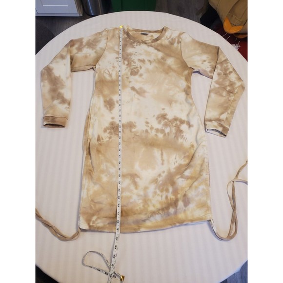 Cozy Collection Tyedye Brown Sweatshirt Dress Convertible Sz L NWT Boho Soft - Picture 1 of 14
